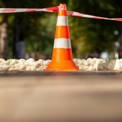 construction cone with tape