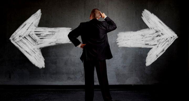 Businessman making decision
