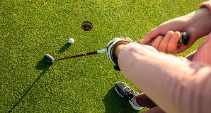 golfer hitting ball