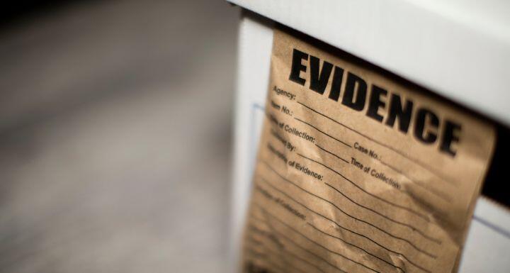 Oustide of an evidence box
