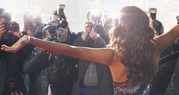 Actress on red carpet getting picture taken