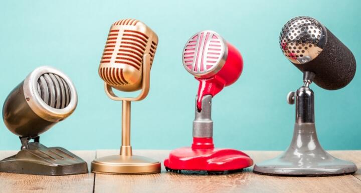 Multiple retro microphones