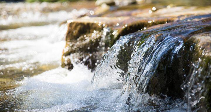 Small waterfall in a torrent