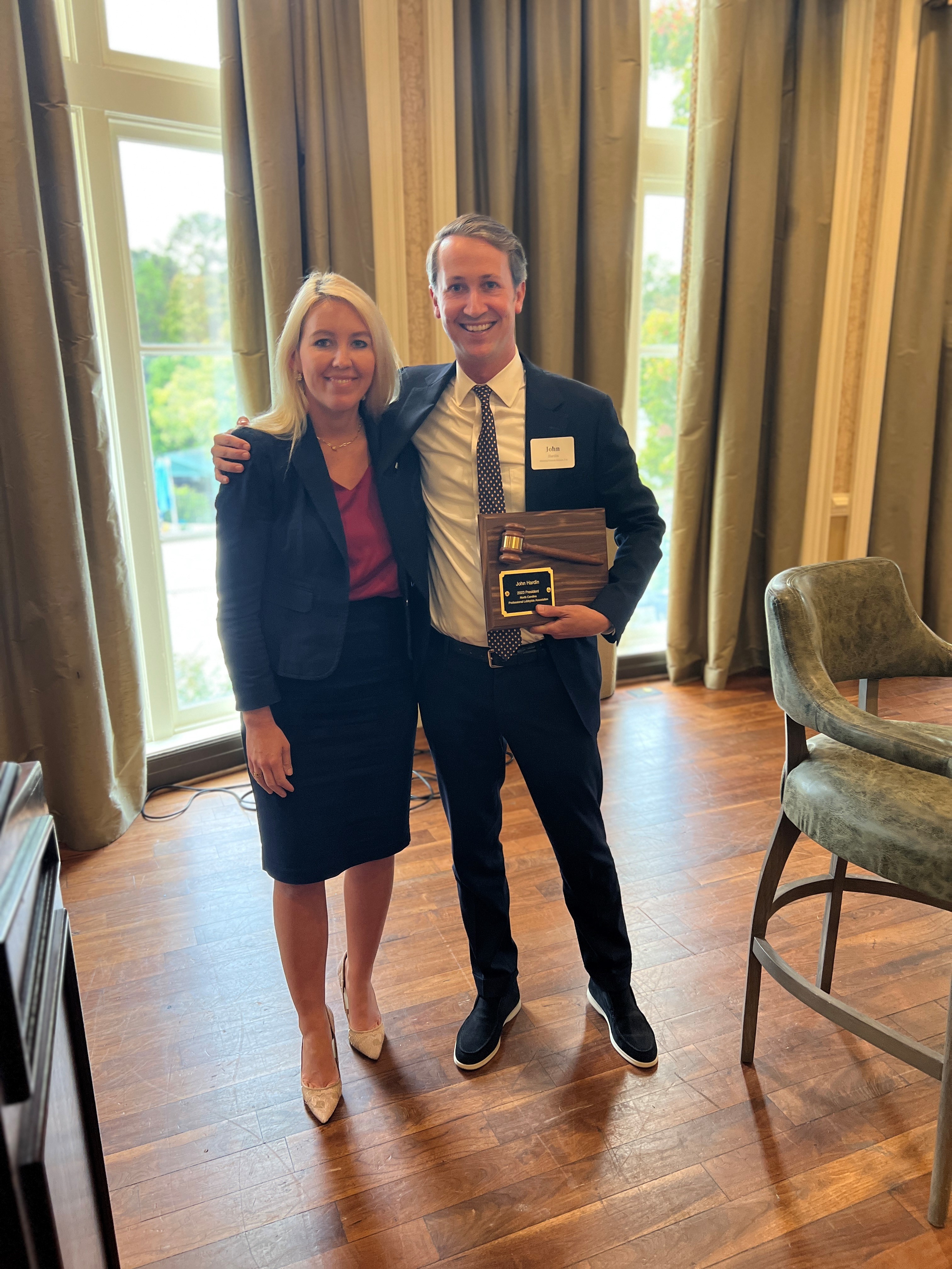 Whitney Campbell Christensen with former NCPLA President John Hardin
