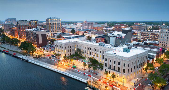 Aerial view of dowtown Wilmington